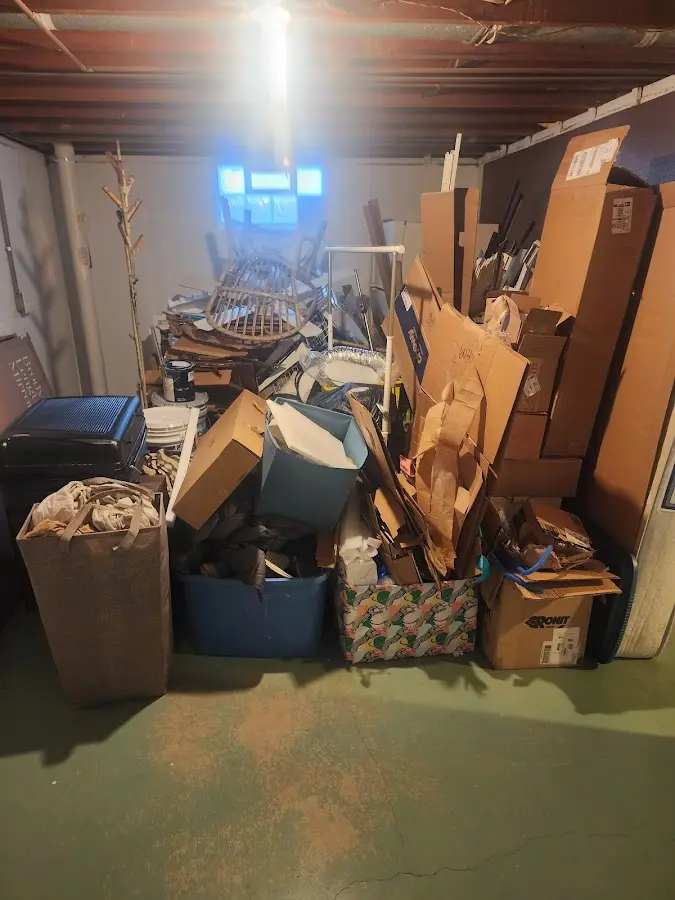 Roll-off dumpster container at job site for 6 Yard Dumpster Rental in Needles